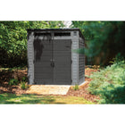 Suncast - Remise de rangement Modernist 7 po x 7 pi - Poivre noir / Noir-Idéal pour ranger les outils de pelouse et de jardinage, le bois de chauffage et bien plus encore.