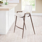Zuo - Desi Tabouret de comptoir - Blanc/Noyer - Ensemble de 2-Assemblage requis