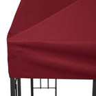 Outsunny - Toit de rechange pour pavillon carré à 2 niveaux 10 pi L x 10 pi l, rouge vin-Léger et portable