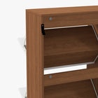 HOMCOM - Armoire à chaussures avec 4 tiroirs rabattables et étagères réglables - bois naturel-Couleur : Naturel 
