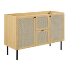 Modway - Chaucer 48" Meuble de salle de bain à double lavabo - Oak White-Double bassin en céramique