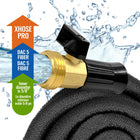 Xhose - Tuyau d'arrosage extensible Pro 50'-Sans nœuds: couche interne en latex mixte pour un débit régulier et puissant tout en limitant les plis, enroulement et stockage faciles