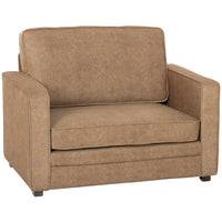 HOMCOM - Fauteuil d’appoint effet velours avec large assise pour salon - brun-Le siège extra-large de 35,4 po offre un confort spacieux pour une détente totale    
