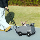PawHut - Poussette pour animaux légère pliable à 4 roues pour petits chiens et chats-L'entrée à 45° facilite l'accès du chien 