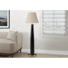 Monarch Specialties - 9683 62"H Lampadaire - Métal Noir/Abat-Jour Beige-La teinte neutre du tissu beige ajoute un contraste doux à la base élégante, créant un aspect équilibré qui allie design moderne et attrait intemporel