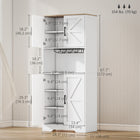 HOMCOM - Armoire de cuisine avec plan de travail pour four à micro-ondes - blanc-Avec des portes de style ferme et un plateau supérieur aspect chêne 
