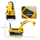 Qaba - Excavatrice à pédales pour enfants avec pelle - jaune-Dimensions totales : 30,75 po L x 9,5 po l x 23 po H 