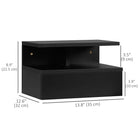 HOMCOM - Tables de chevet flottantes avec tiroir et étagère ouverte - noir - lot de 2-Fabriqué en panneau de particules robuste pour une utilisation durable