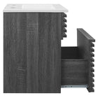 Modway - Render Fixation murale de 18" Vanette de salle de bain - Blanc charbon-Tiroir à extension complète