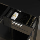 HOMCOM - Armoire de cuisine garde-manger avec étagère réglable et tiroir - noir brillant-Couleur : Noir brillant 