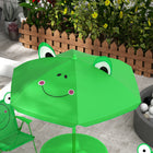 Outsunny - Ensemble de table de pique-nique pliante pour enfants avec chaises, motif extérieur jardin terrasse arrière-cour avec parasol - vert-Motif attrayant sur le tissu qui attire leur attention  
