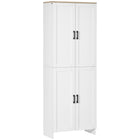 HOMCOM - Armoire de cuisine 67 po à 4 portes avec étagères réglables - blanc-Dotée d’un panneau de porte encastré, notre armoire de cuisine apporte une beauté moderne et épurée à votre décoration intérieure 