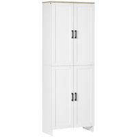 HOMCOM - Armoire de cuisine 67 po à 4 portes avec étagères réglables - blanc-Dotée d’un panneau de porte encastré, notre armoire de cuisine apporte une beauté moderne et épurée à votre décoration intérieure 