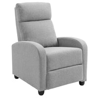 HOMCOM - Fauteuil inclinable push back avec siège rembourré pour home cinéma - gris clair-En exerçant une pression sur le dossier, le fauteuil s'incline jusqu'à 135°, tout en relevant le repose-pieds 
