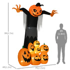 HOMCOM - Géant Gonflable d'Halloween 9FT Citrouille Fantôme pour Jardin Pelouse - Orange-Comprend sept piquets de sol, trois cordons de serrage et deux sacs de sable pour aider à le maintenir ancré les nuits venteuses  