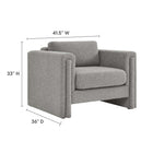 Modway - Visible Tissu Boucle Fauteuil - Gris clair-Tissu boucle Tissu Rembourrage