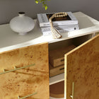 Modway - Abel 59 pouces Burl Wood Buffet de buffet TV, Burl blanc blanchi-2 portes et 3 tiroirs