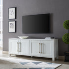 Hudson&Canal - Meuble TV Chabot pour téléviseurs jusqu'à 75" - Blanc-Fabriqué à partir de matériaux MDF robustes dans une finition blanche artisanale