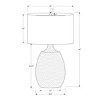 Monarch Specialties - Luminaire - 26 po H Lampe De Table - Abat-Jour Ivoire / Crème - Résine Crème - Contemporain-L'interrupteur rotatif à 3 voies avec une ampoule à maximum puissance 100W/120V (non inclus) permet de contrôler le niveau de luminosité, de faible à fort, afin de créer l'ambiance adéquate dans une pièce