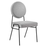 Modway - Craft Tissu rembourré Fauteuils d’accompagnement à manger - Noir Gris clair-Chaise de salle à manger moderne du milieu du siècle