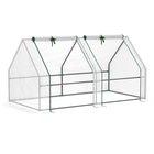 Outsunny - Serre tunnel portable 6 pi x 3 pi x 3 pi avec grandes portes à glissière et housse PE résistante à l’eau/UV, blanc-Avec des tubes en acier de haute qualité et une housse en PE  
