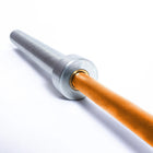 MotionGrey - Barre olympique - Barre d’haltérophilie pour l’entraînement de force, squats, soulevés de terre et développés - Orange-Manchons de 50 mm compatibles avec la plupart des plaques olympiques pour un entraînement polyvalent