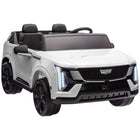 Qaba - Voiture RC à chevaucher 2 places 12V 10A sous licence Cadillac Escalade - blanc-Voiture pour enfants Cadillac Escalade IQ 2025 sous licence, deux places, offrant un espace de jeu généreux 