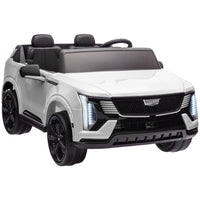 Qaba - Voiture RC à chevaucher 2 places 12V 10A sous licence Cadillac Escalade - blanc-Voiture pour enfants Cadillac Escalade IQ 2025 sous licence, deux places, offrant un espace de jeu généreux 