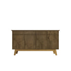 Manhattan Comfort - Buffet moderne mi-siècle Yonkers 160 cm (62,99 po) - Brun rustique-Buffet moderne du milieu du siècle pour salle à manger et salon
