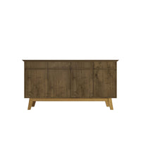 Manhattan Comfort - Buffet moderne mi-siècle Yonkers 160 cm (62,99 po) - Brun rustique-Buffet moderne du milieu du siècle pour salle à manger et salon