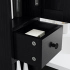 HOMCOM - Armoire de rangement de salle de bain étroite 73 po, grain de bois noir-Le style ferme moderne avec portes de grange ajoute une touche rustique 
