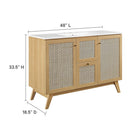 Modway - Soma 48" Vanité de salle de bain à un seul lavabo - Oak White-Étagères ajustables