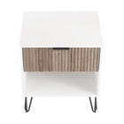 Manhattan Comfort - Table de nuit moderne DUMBO 20,07" à 1 tiroir - Blanc et gris rustique - Lot de 2-Garantie limitée du fabricant de 30 jours