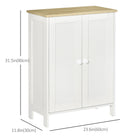 HOMCOM - Armoire de rangement de cuisine 23,6 po L - double portes - blanc-Conception anti-basculement pour éviter que le meuble ne se renverse 