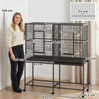 PawHut - Cage pour oiseaux 56 po H, cage à perroquet roulante avec support roulant amovible-L’étagère inférieure offre un espace supplémentaire pour ranger les accessoires pour oiseaux 
