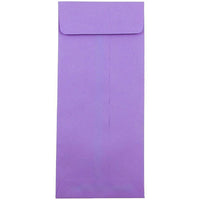JAM Paper Enveloppes à ouv. au sommet papier recyclé couleur vive, ferm. gommée, 4 3/4 x 11 po, violet, 100/paquet-Violet
