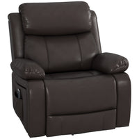 HOMCOM - Fauteuil inclinable manuel avec massage par vibration - brun-8 points de massage par vibration, huit modes, minuterie de 15/30 minutes, contrôlé par télécommande 