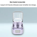 MyBat - Écouteurs Open-Ear echelon Echo - Violet-24 h d'autonomie totale - Longue durée de lecture avec le boîtier de charge