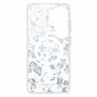 Kate Spade - Étui protecteur avec aimants pour Samsung Galaxy S26 Ultra, Parterre de fleurs bleues-Ornements luxueux en argent et cristal