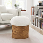 Modway - Breeze Boucle Tapis Ottoman - Burl d’ivoire-Placage en bois de burl