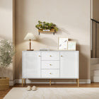 HOMCOM - Buffet moderne 47,2 po L avec rangement - blanc-Inclut un kit anti-basculement pour le fixer au mur pour la sécurité de la famille 
