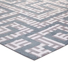 Modway - Nahia Labyrinthe géométrique Tapis de 5 pi l x 8 pi L - Ivoire gris clair et bleu ciel-Dessous du tissu de jute adhéré