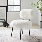 Modway - Skylar Peau de mouton Président - Blanc-Pattes métalliques