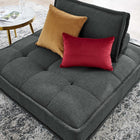 Modway - Saunter Touffe Tissu Chaise sans accoudoir - Gris-Rembourrage en mousse dense