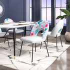 Zuo - Torrey Chaise de salle à manger - Imprimé multicolore/Gris - Ensemble de 2-Supporte jusqu'à 300 lb