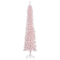 HOMCOM - Arbre de Noël artificiel de 7pi - avec 490 branches réalistes - rose-Débordant de pointes qui donnent un aspect sain et naturel 