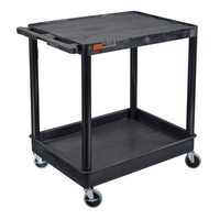 Luxor – Chariot à dessus plat et tablette inférieure de style bac, noir, (TC21-B)-Ces chariots tout usage Luxor de la série TC sont dotés de tablettes et de pattes en plastique moulé de mousse structurée en polyéthylène haute densité, ils résistent aux taches, aux rayures, aux bosselures et à la rouille. Doté d’un rebord de retenue à l’arrière et sur les côtés des tablettes.
