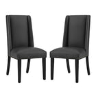 Modway - Baron Vinyle Chaise à manger Ensemble de 2 - Noir-Fauteuil d’appoint moderne élégant