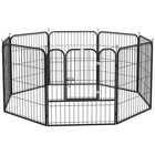 PawHut - Parc pour Chiens Robust 8 Panneaux avec Porte pour Chiens de Taille Moyenne - 31,5 po H-Un excellent terrain de jeu qui peut également servir de séparation