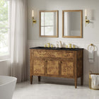 Modway - Elysian 48" Meuble de salle de bain à double lavabo - Noir brun-Trous centraux de 8"